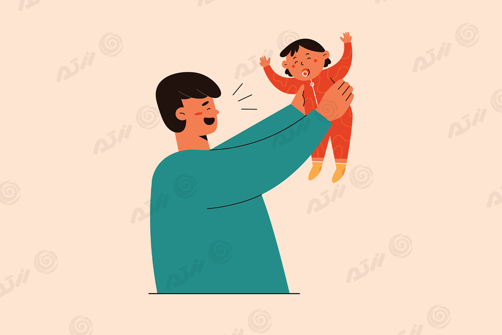 وکتور EPS طرح گرافیکی لایه باز ویژه روز پدر شامل طرح گرافیکی خندیدن پدر در حال بغل کردن دختر